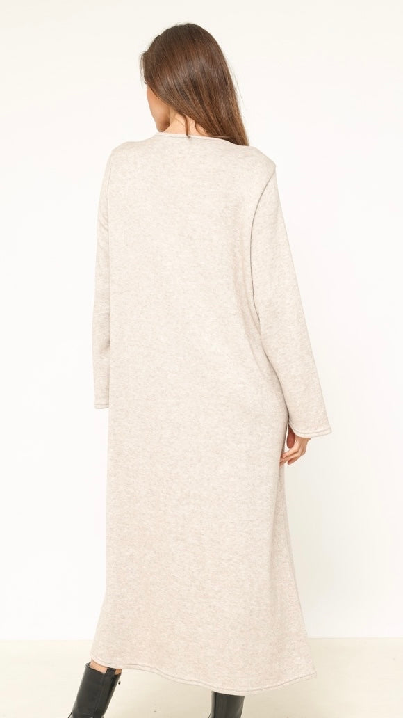 Dress met V-hals Dina beige
