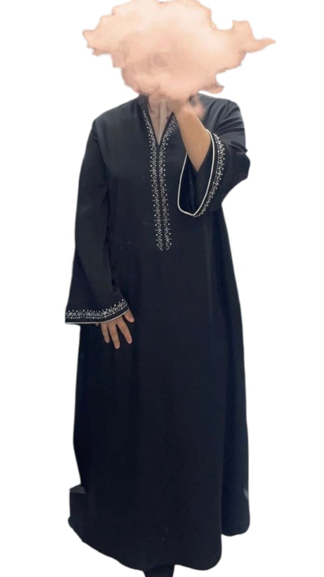 Abaya Zwart Bewerkt