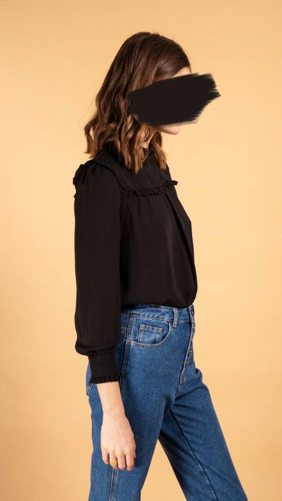 Blouse met hoge kraag
