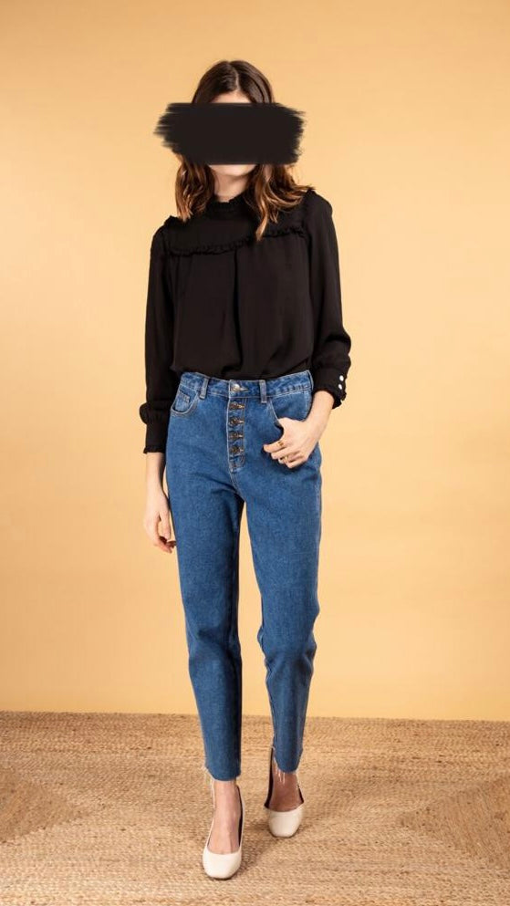 Blouse met hoge kraag