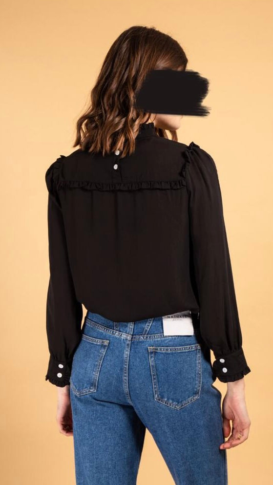 Blouse met hoge kraag