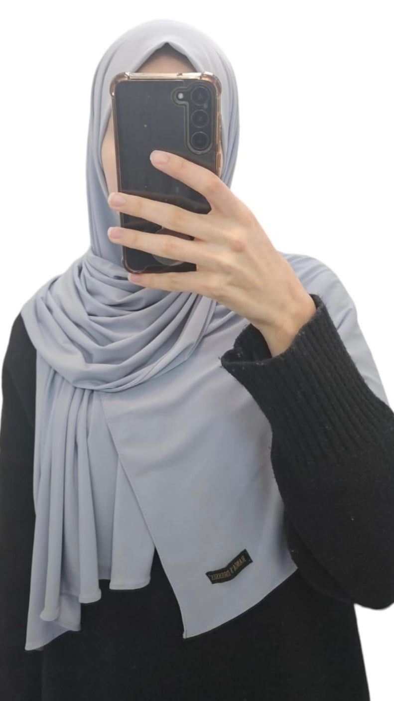 Premium Jersey Sjaal Lichtblauw/Grijs