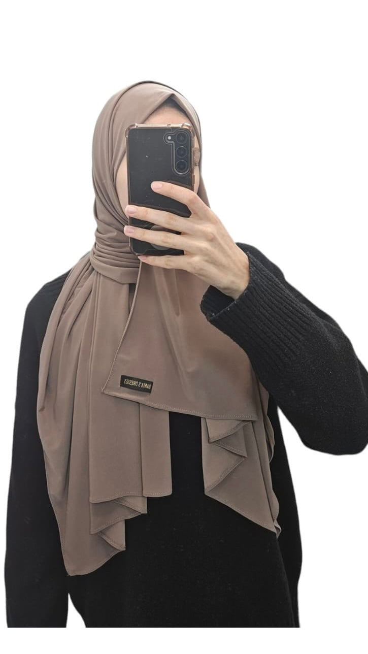 Premium Jersey Sjaal Bruin/Taupe