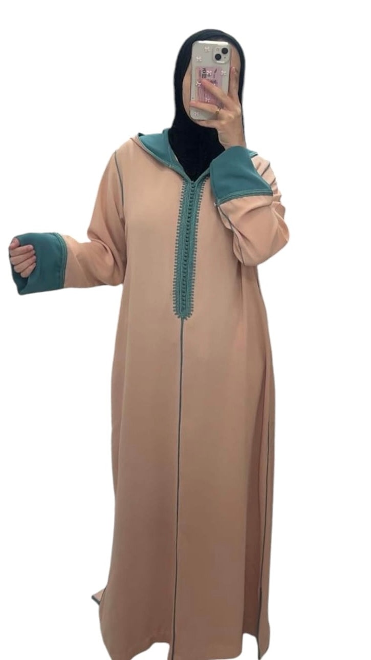 Elegante Roze Jellaba met Lange Mouwen