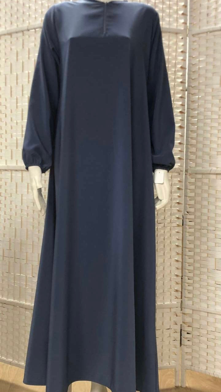 Elegante Zwart Maxi-Abaya met Lange Mouwen