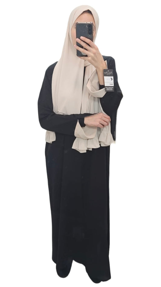 Elegante Zwart/ beige Abaya