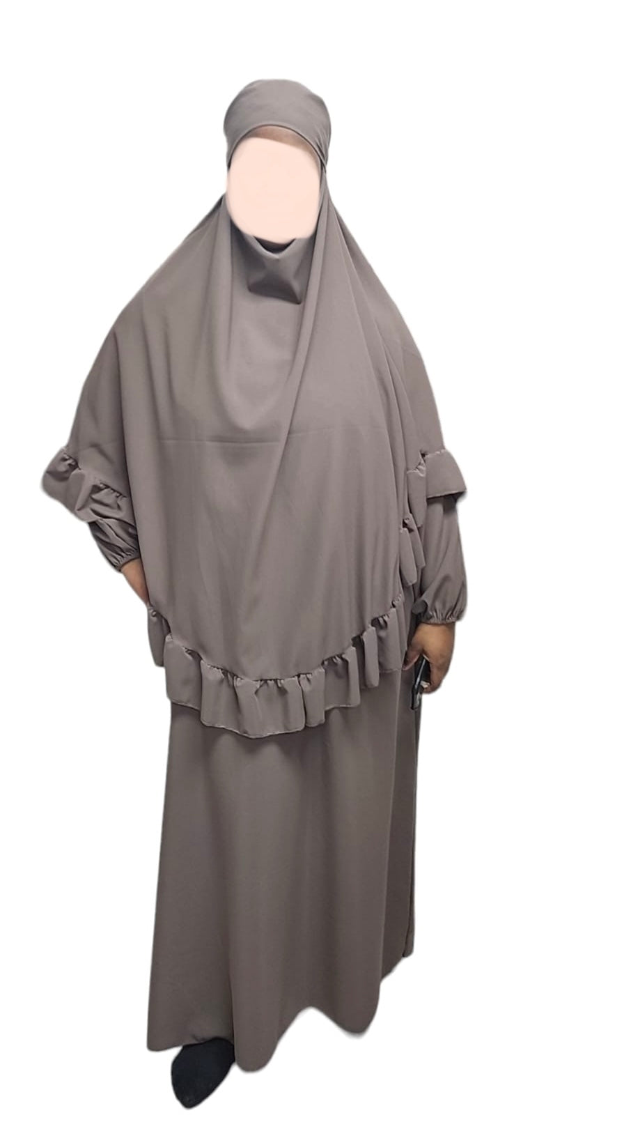 Ruffle Khimar met Abaya