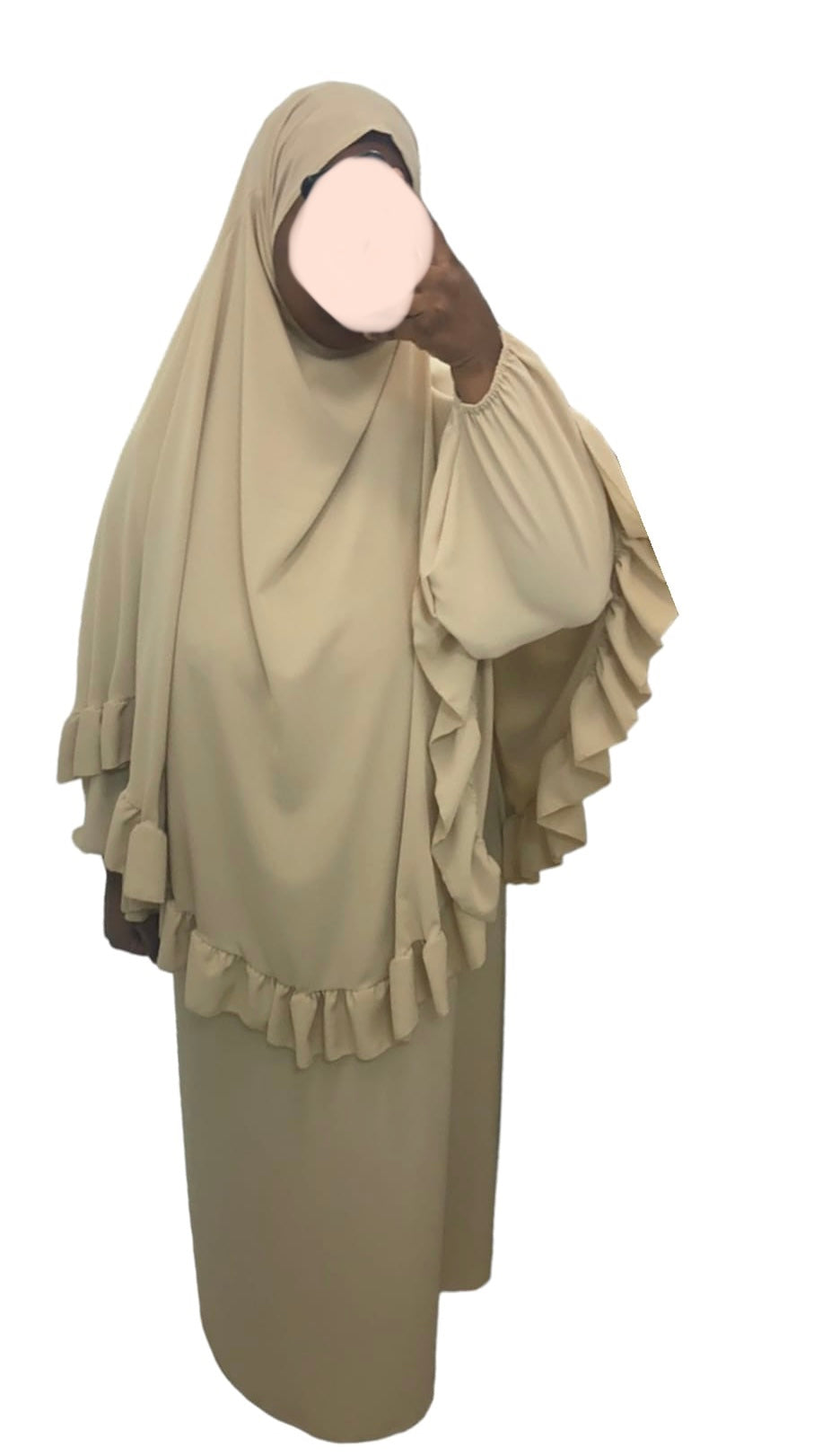 Ruffle Khimar met Abaya